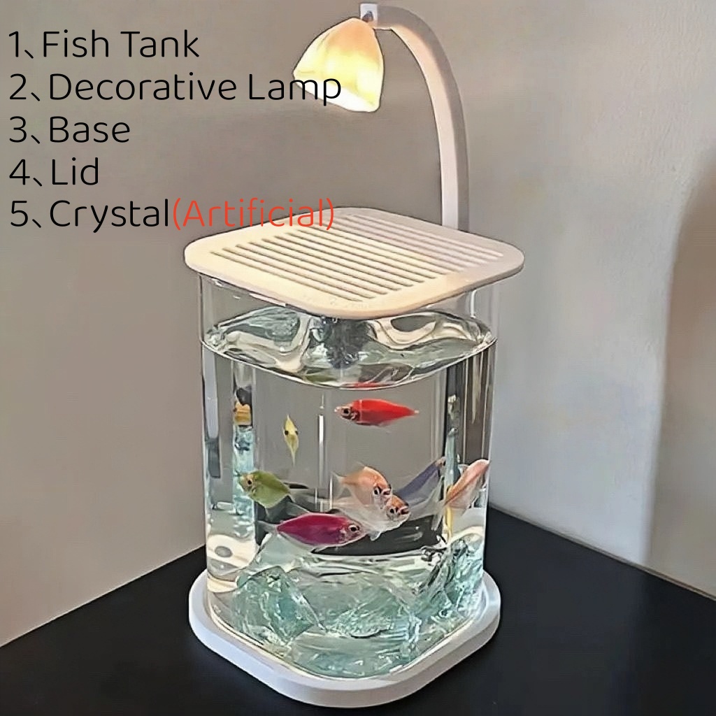 Aquarium Fish Low Maintenance - Rahmenloser Deckel mit LED-Beleuchtung, kleines Fischbecken