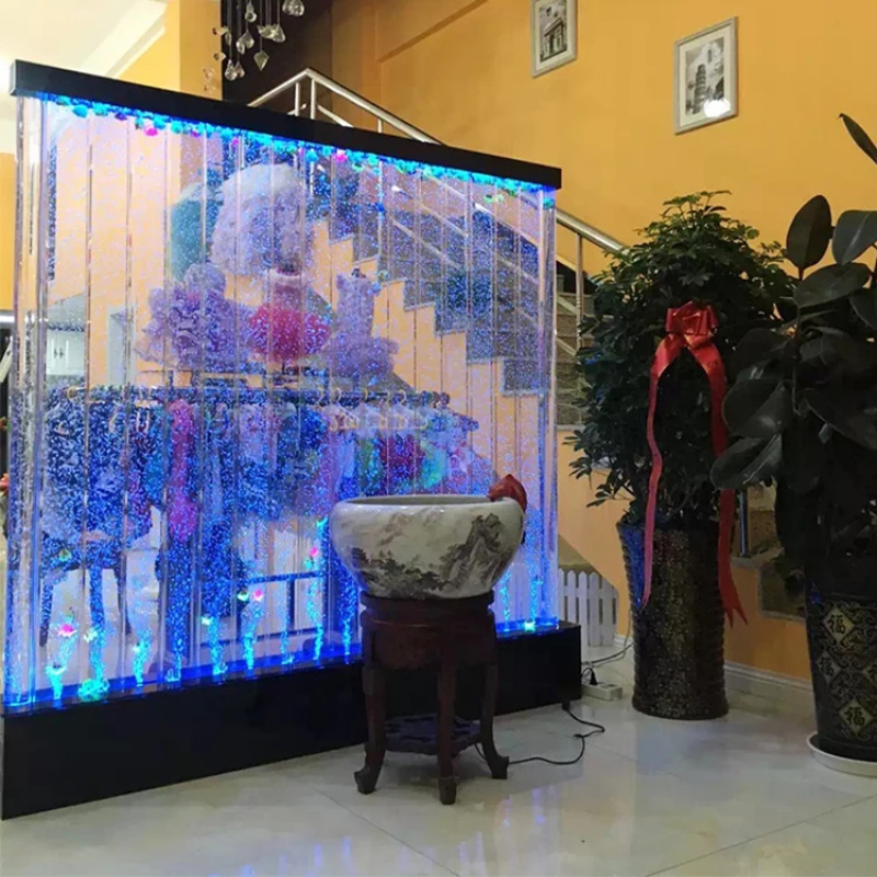 Aquarium Fish Restaurant - Maßgefertigte LED-beleuchtete Acryl-Blasenwand Wasserfallwand Fischaquarium für