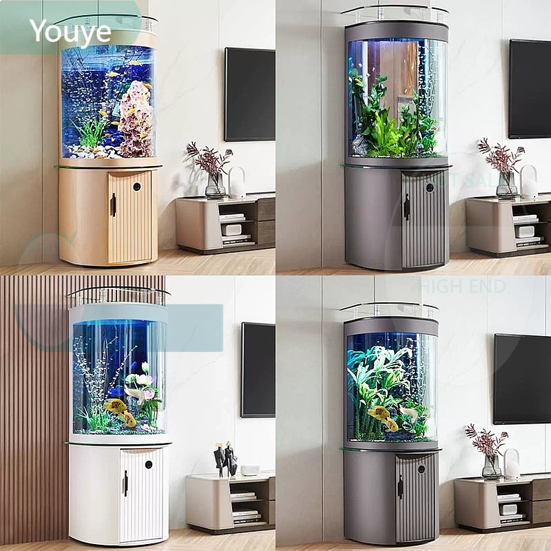 Aquarium Fish Low Maintenance - ZL Halbkreis-Bodenfilter Glas-Aquarium Desktop Umweltfreundliches Wartungsarmes
