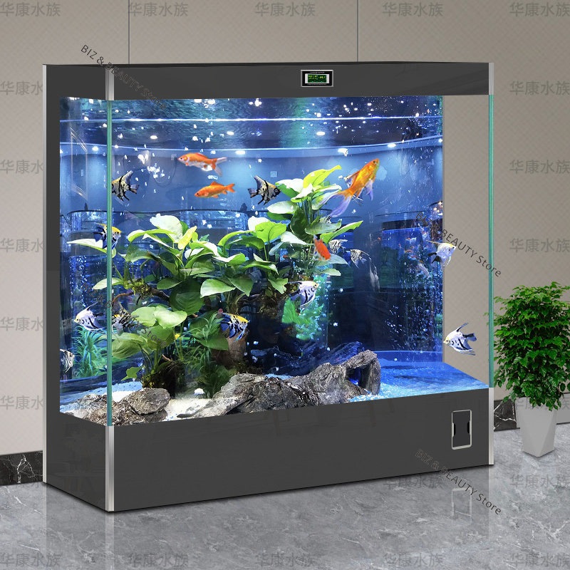 Aquarium Fish Low Maintenance - Neues ultraweißes Glas-Aquarium, All-in-One-Ökologisches Aquarium, selbstreinigend,