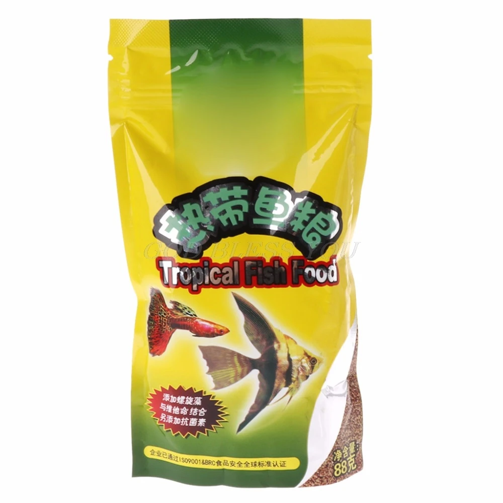 Fish Food Flake - Aquarium-Tank, tropisches Fischfutter, kleines Fischfutterkorn, 88