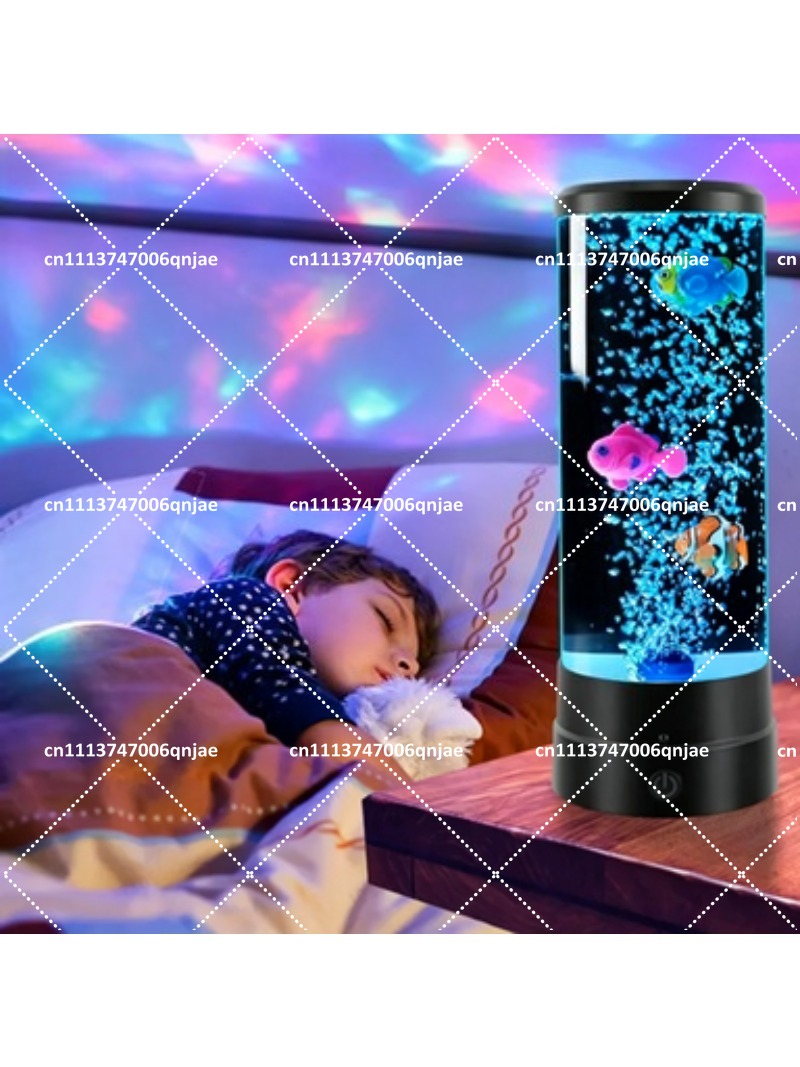 Aquarium Fish Light - Simuliertes LED-Elektronik-Aquarium mit Farbwechsel, Blasenfisch-Lampe, Quallen-Nachtlicht