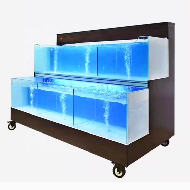 Aquarium Fish Restaurant - Anpassbares Supermarkt-Restaurant Smart-Operationssystem Glas-Fisch-/Hummer-/Garnelen-Aquarium Lebendige Meeresfrüchte-Tanks
