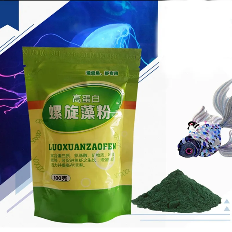 Fish Food Flake - Spirulina-Pulverflasche, gesunde Ozean, Ernährung, Fische, Lebensmittel,