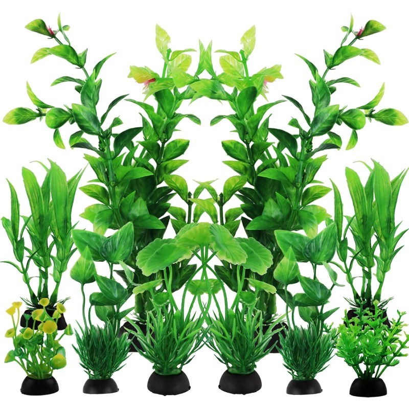 Aquarium Fish Green - 10/20 Stück Künstliche Aquarienpflanzen Ornamente Grünes