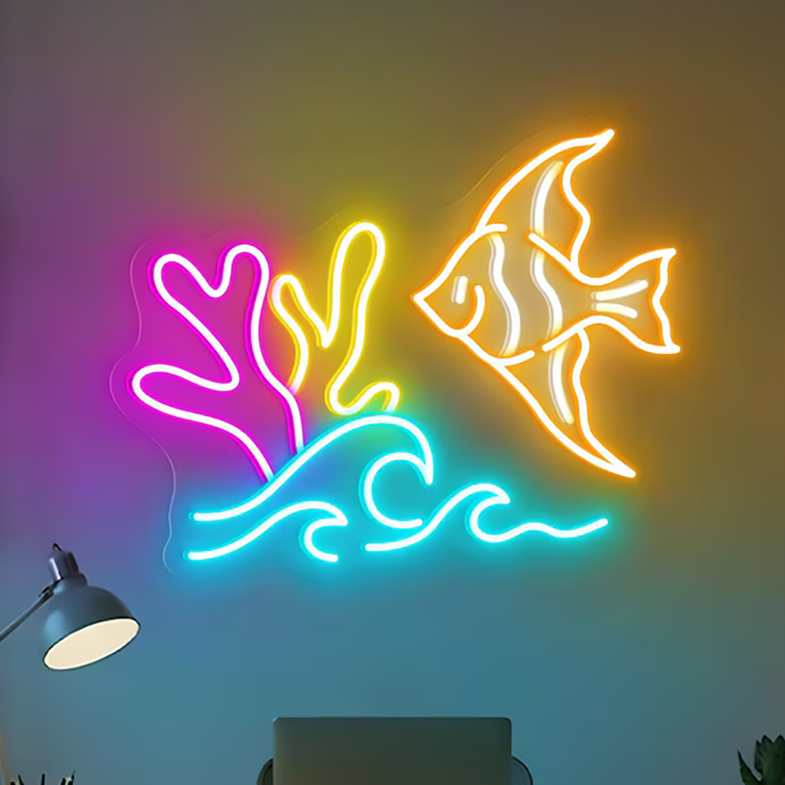 Aquarium Fish Restaurant - Fisch Neonschild Meerestier Neon Meeresfrüchte Restaurant