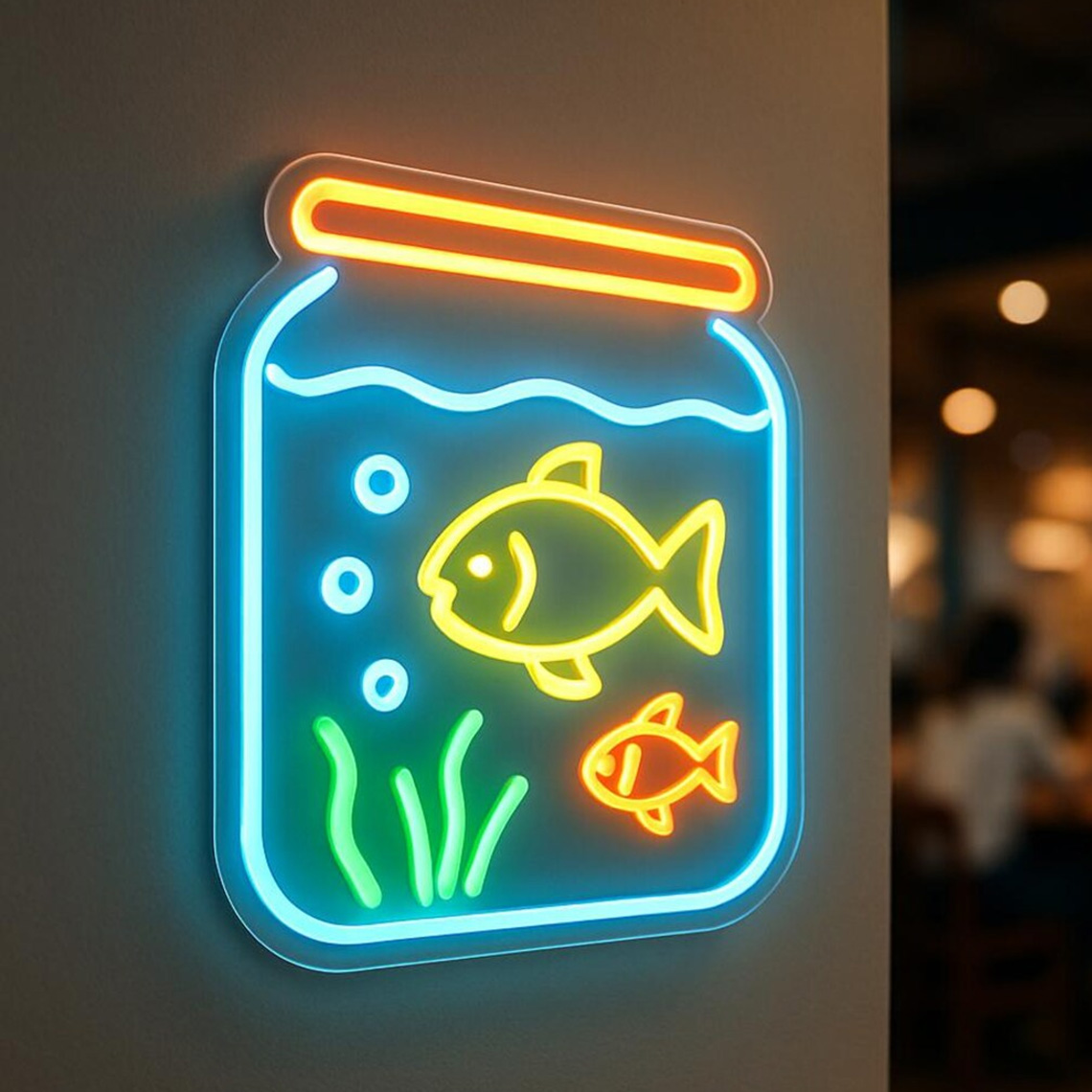 Aquarium Leuchtreklame Fisch i – Aquarium Fish Restaurant Bewertung und Preis