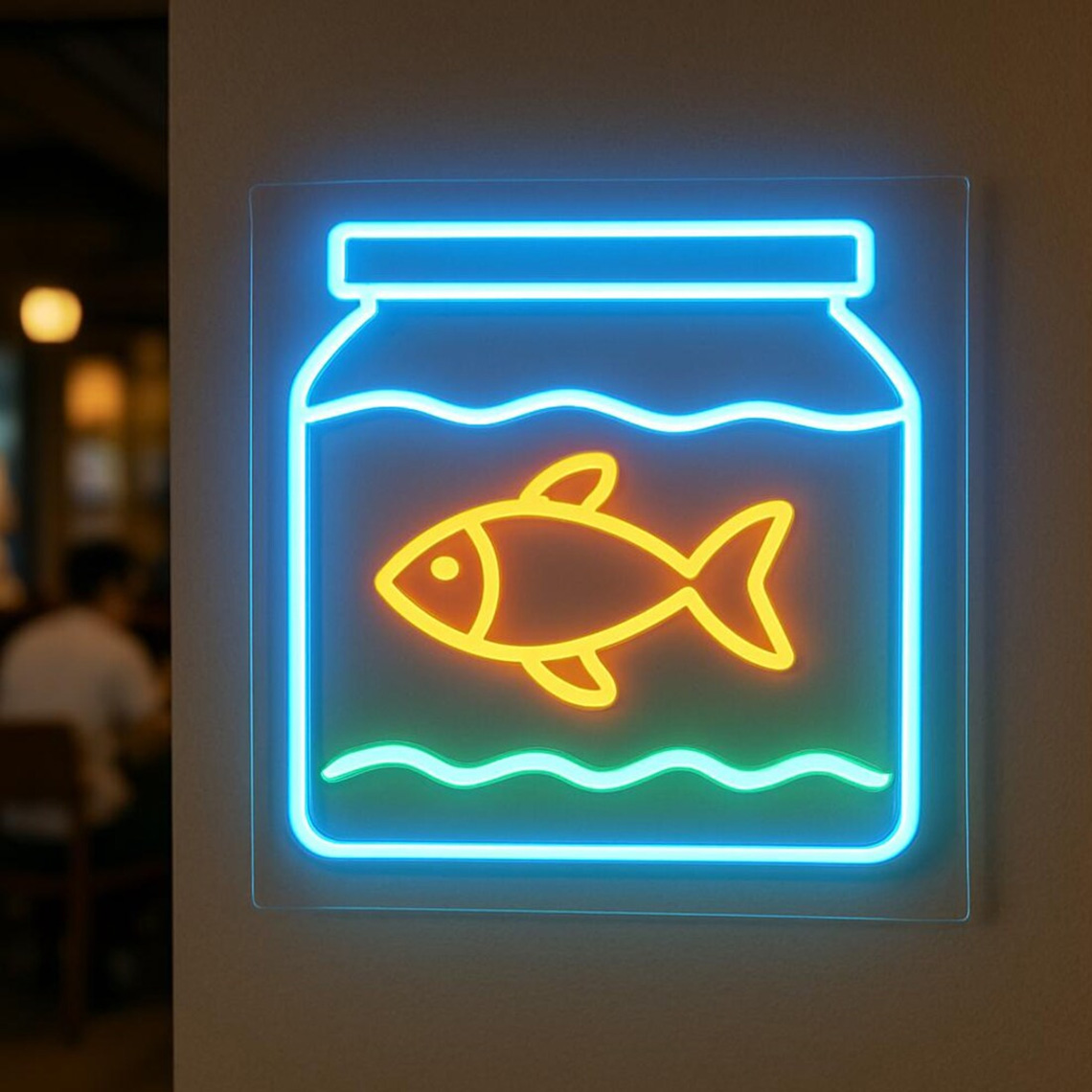 Aquarium Leuchtreklame Fisch i – Aquarium Fish Restaurant Bewertung und Preis
