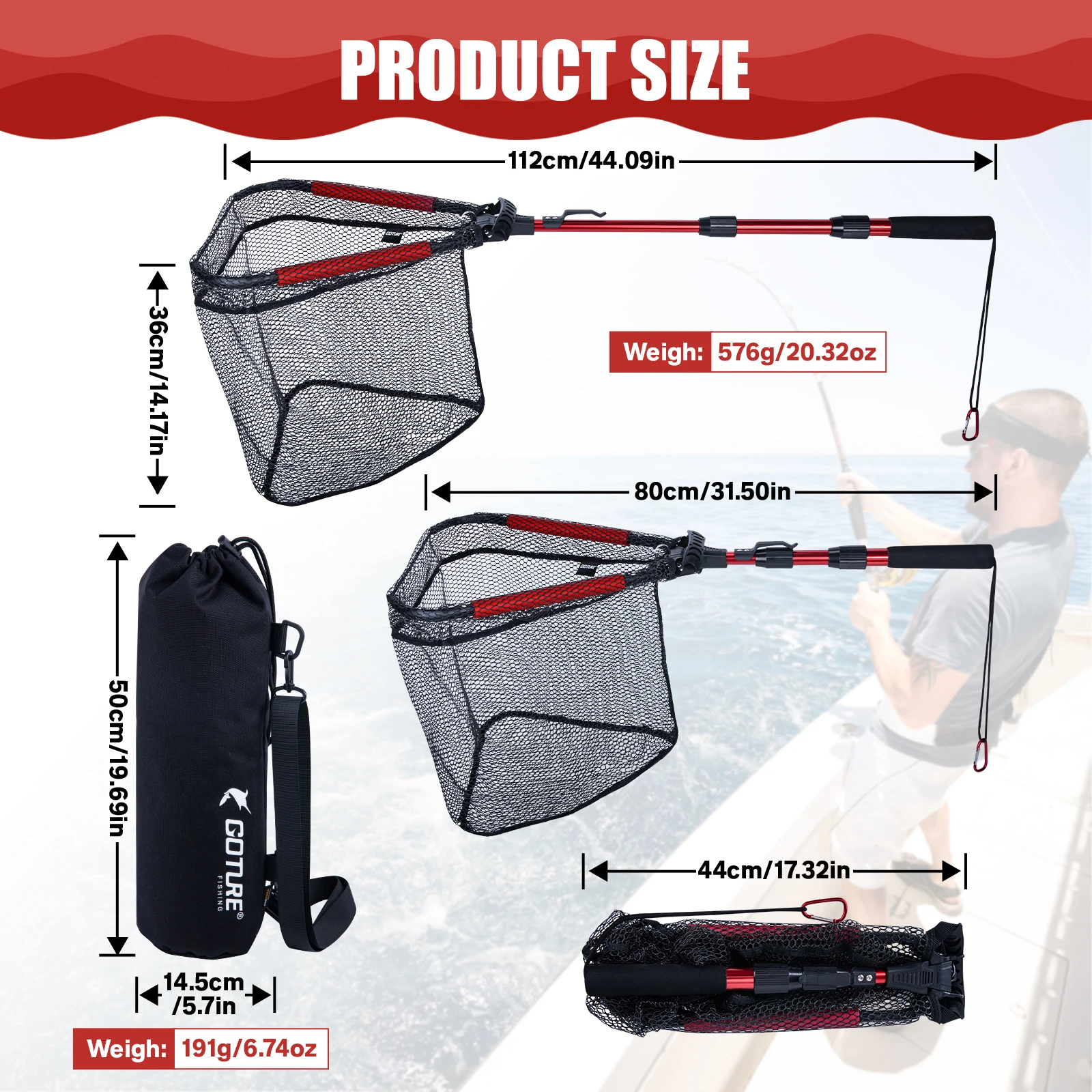 Goture faltbares Angelnetz – T – Fish Net Handle Bewertung und Preis