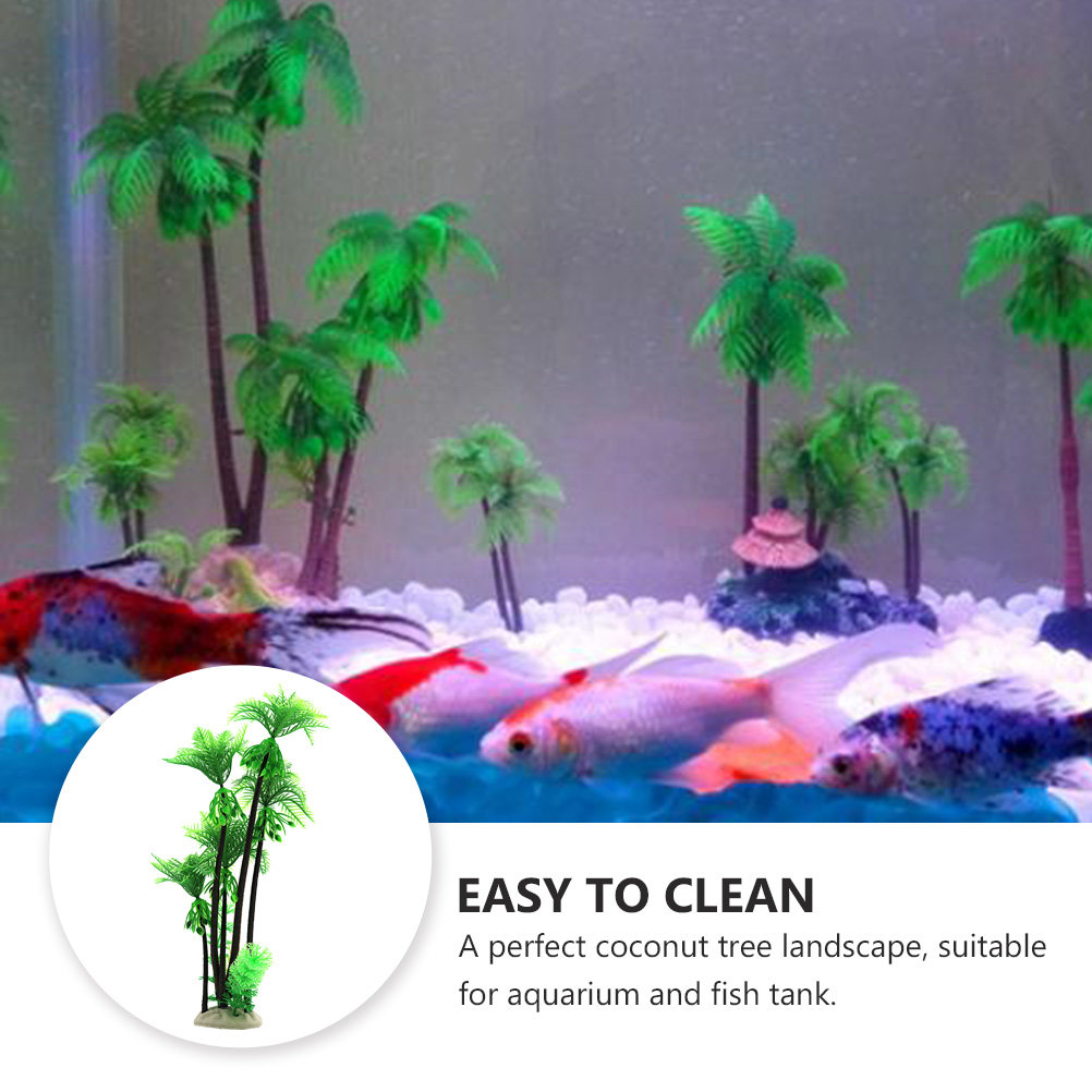 1 Stück Künstlicher Kokosbaum, – Fish Aquarium Home Bewertung und Preis