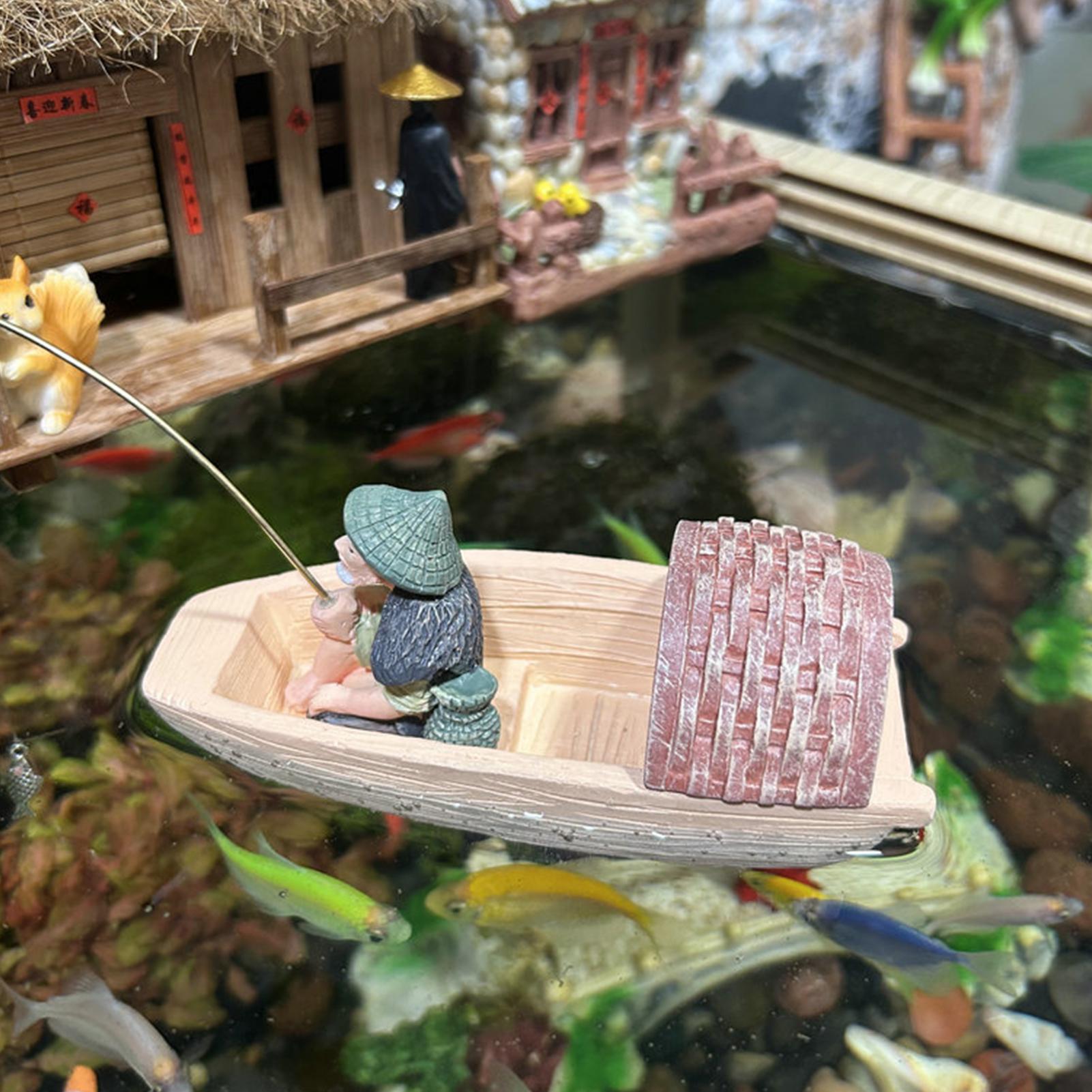 Schwimmende Fischerboot-Dekora – Aquarium Fish Cartoon Bewertung und Preis